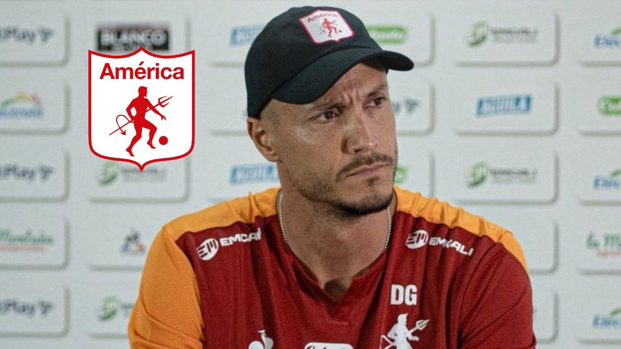 David González en rueda de prensa con América de Cali | Foto: Twitter @AmericadeCali