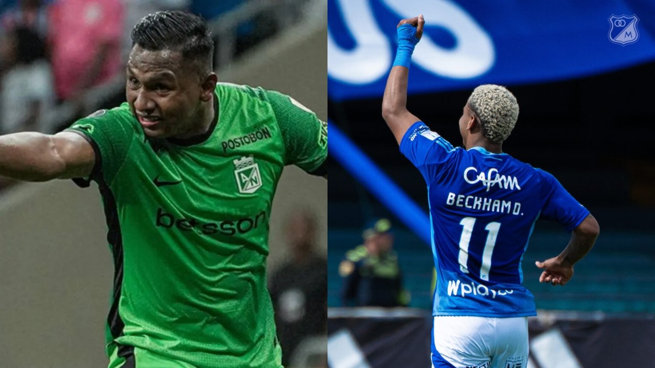 Jugadores de Atlético Nacional y y MIllonarios en la Liga BetPlay / Foto: Dimayor.