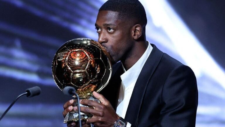 Ousmane Dembélé en la entrega del Balón de Oro | Foto: UEFA.