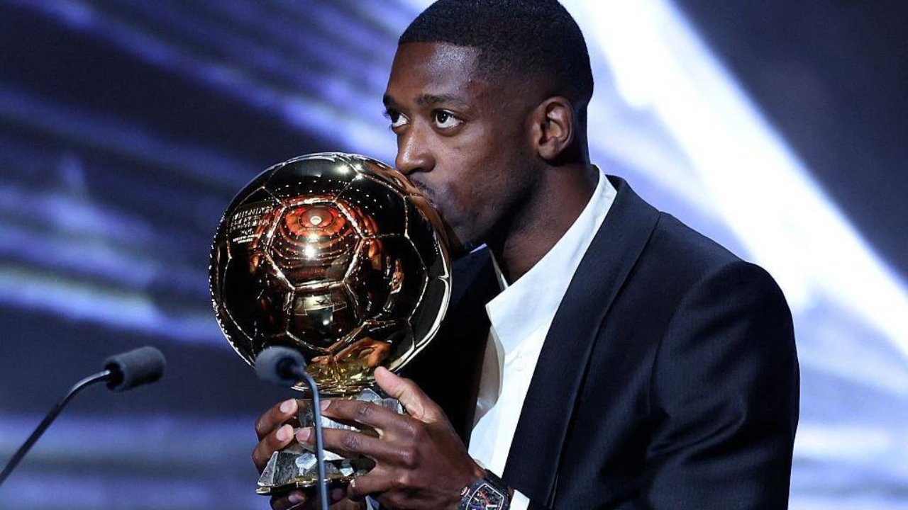 Ousmane Dembélé en la entrega del Balón de Oro | Foto: UEFA.