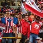 Hinchas de Junior de Barranquilla e Independiente Santa Fe | Foto: Foto: Mauricio Florez.